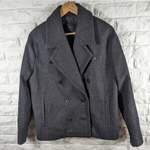 J. Crew Gray Melton Wool Double Breasted Peacoat Size 6